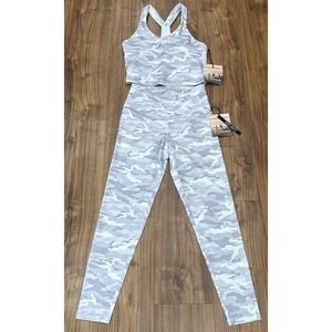 NWT Kyodan Grey Camo leggings And Bra set Size Small athleisure yoga